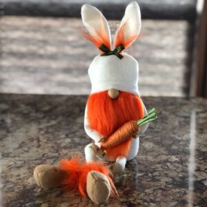 Easter Bunny Carrot Theme Shelf Sitter Gnome